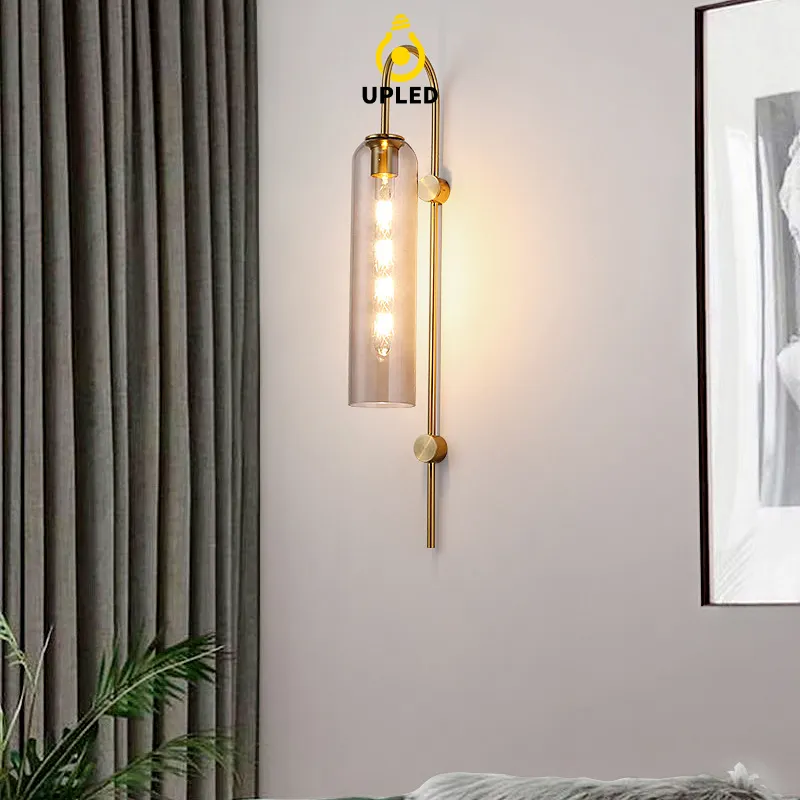 Đèn Treo Tường Trang Trí Phòng Khách Phòng Ngủ UPLED hợp kim mạ đồng hiện đại