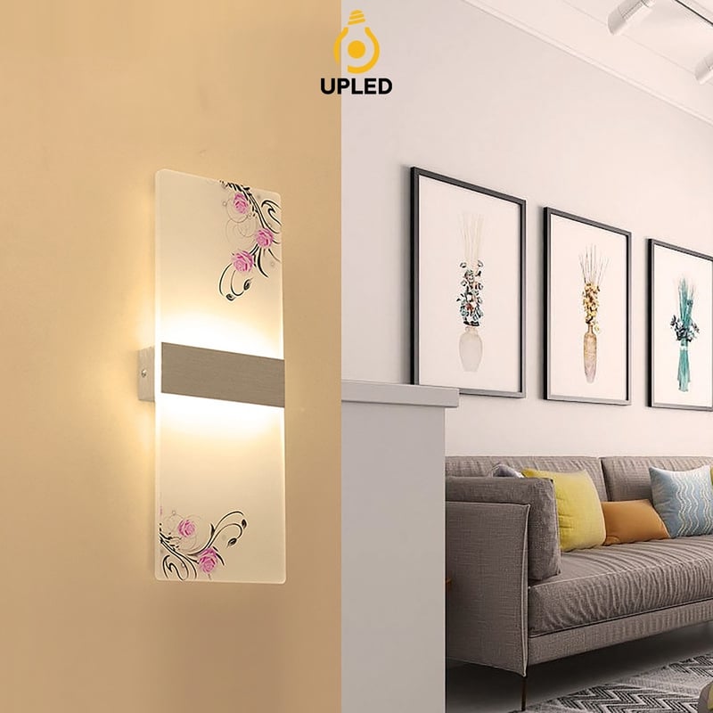 Đèn ngủ Treo Tường Mica UPLED Decor phòng ngủ hình khối chữ nhật Hiện Đại