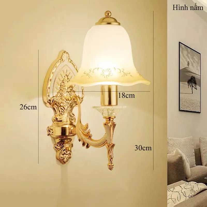 Đèn ngủ treo tường chao thủy tinh hợp kim