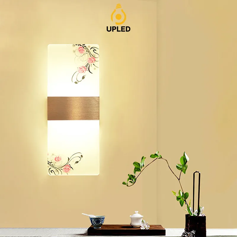 Đèn ngủ Treo Tường Mica UPLED Decor phòng ngủ hình khối chữ nhật Hiện Đại