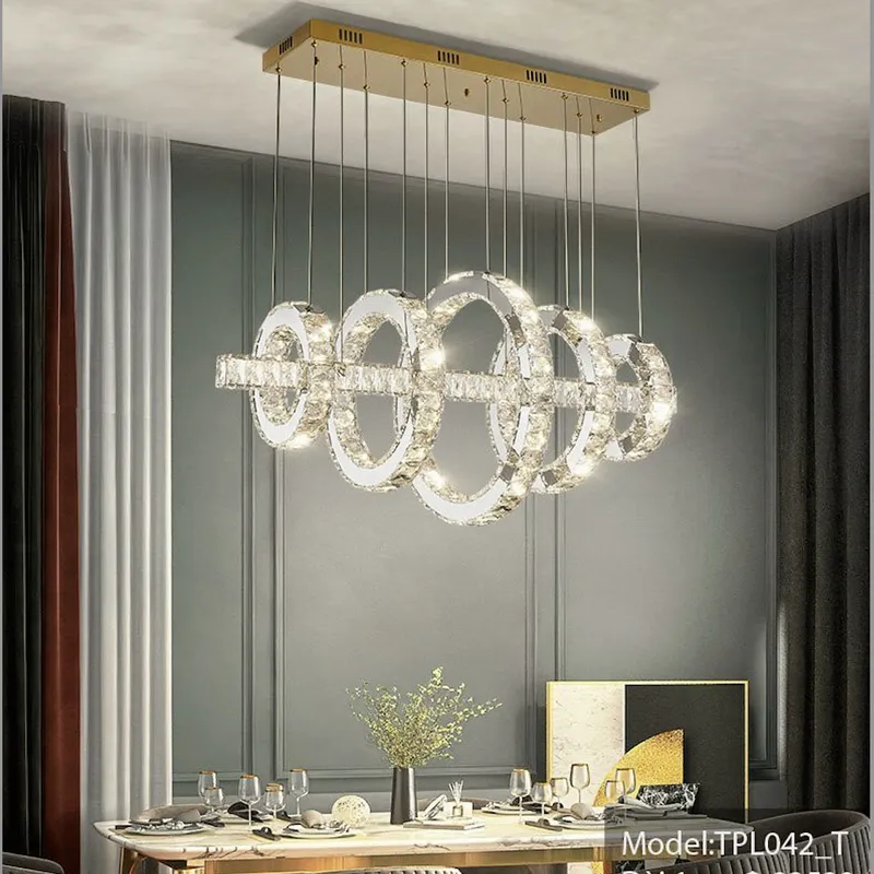 Đèn thả bàn ăn pha lê vòng tròn