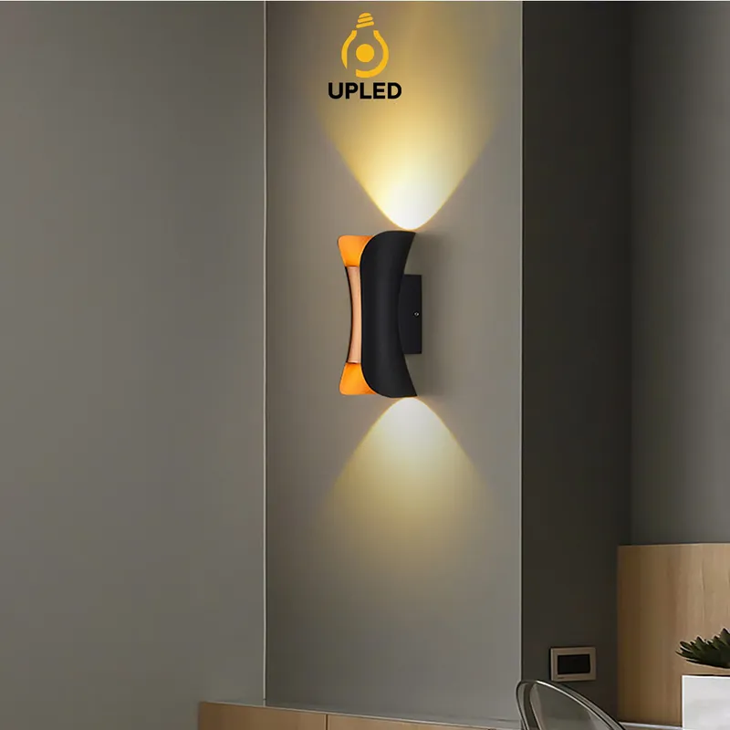 Đèn hắt sáng UH20 UPLED 2 đầu ngoài trời UPLED chóa vàng hợp kim nhôm sơn tĩnh điện chống nước