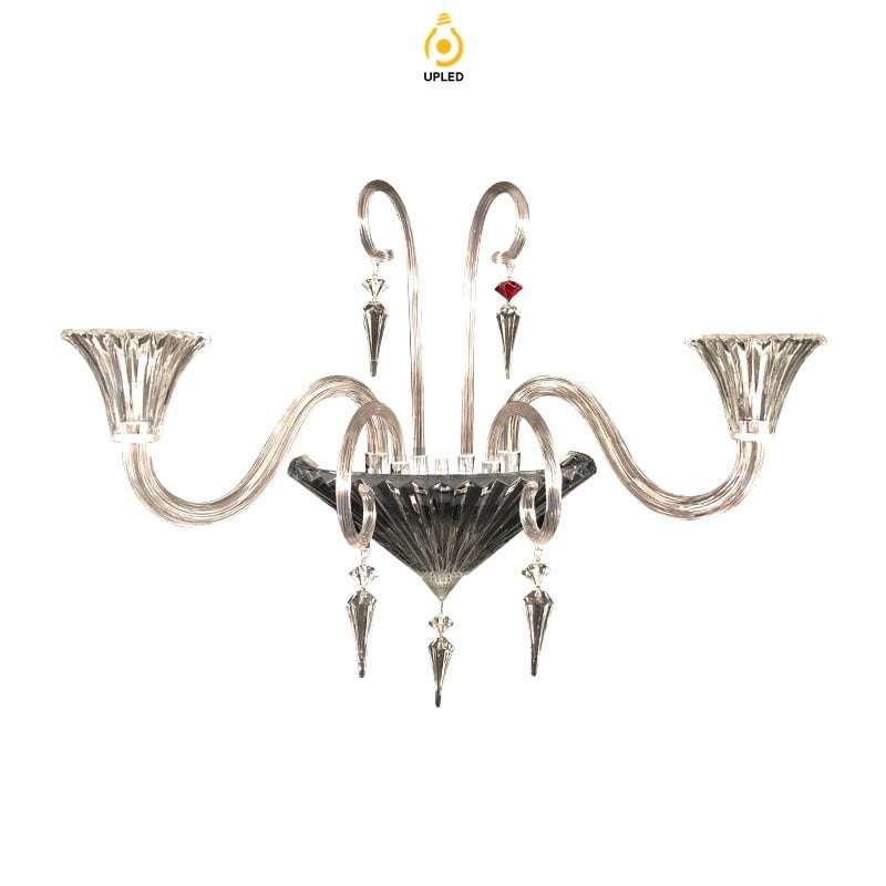 Đèn tường pha lê tay cong phong cách Baccarat