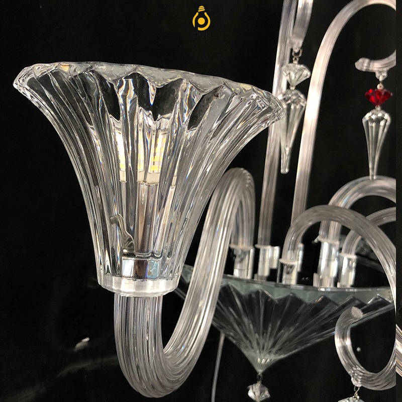 Đèn tường pha lê tay cong phong cách Baccarat