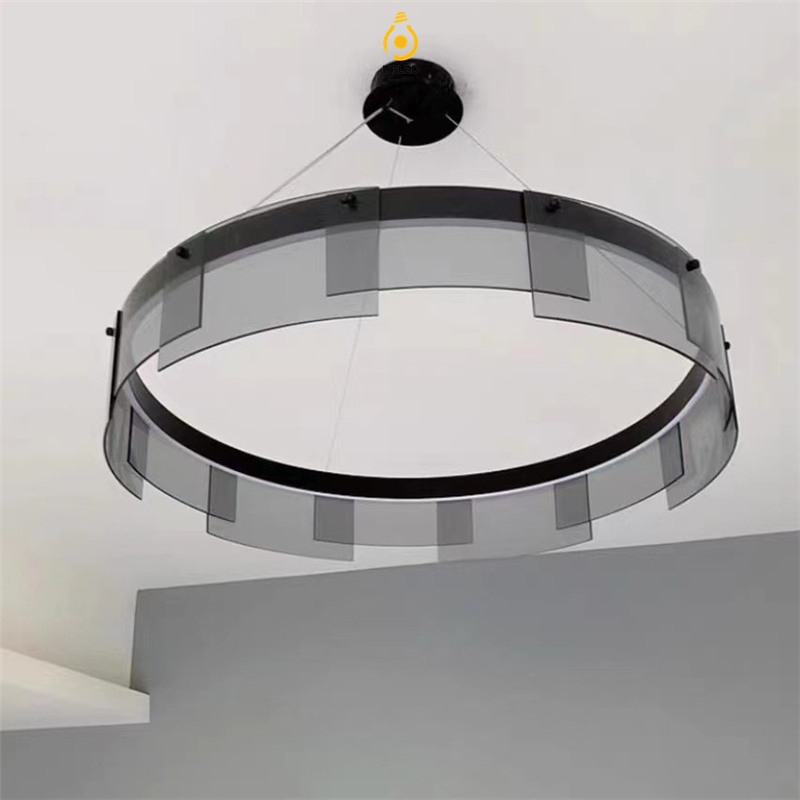 Đèn chùm LED vòng tròn kính khói