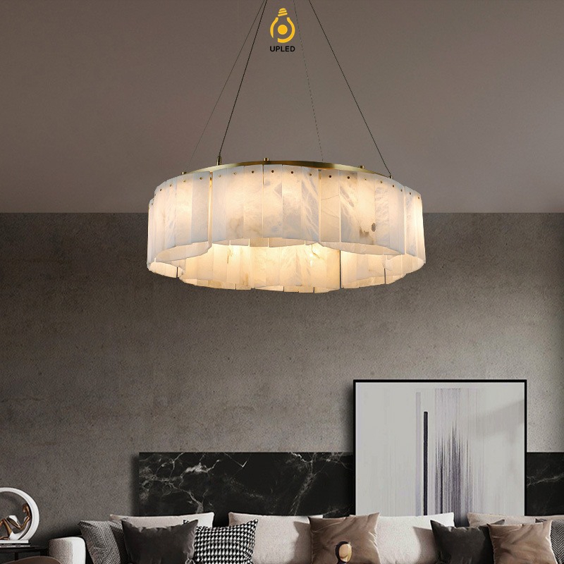 Đèn chùm đồng đá vân mây 1-2 tầng cao cấp