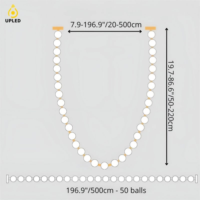 Đèn chùm dây ngọc trai LED, dạng thả chuỗi cho thông tầng