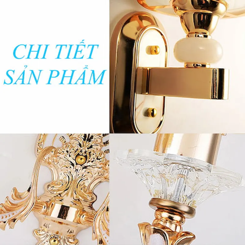 Đèn ngủ treo tường chao thủy tinh hợp kim