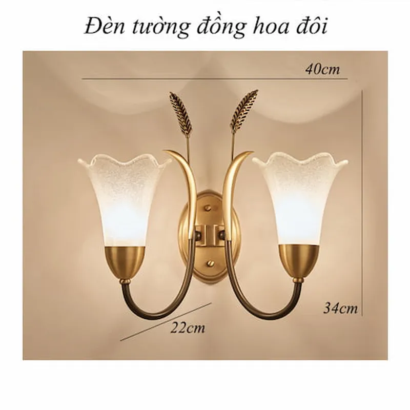 Đèn ngủ treo tường đồng hoa