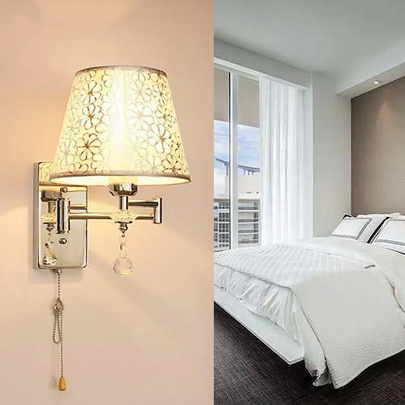Đèn ngủ treo tường pha lê K9 hợp kim