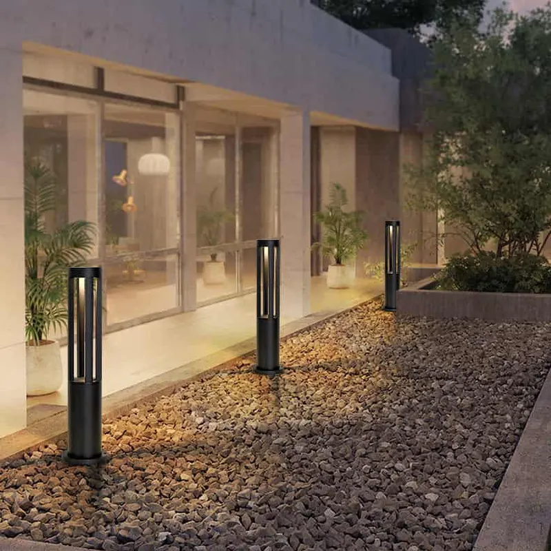 Đèn sân vườn ban công cột chống nước hợp kim cao cấp - loại dài tròn