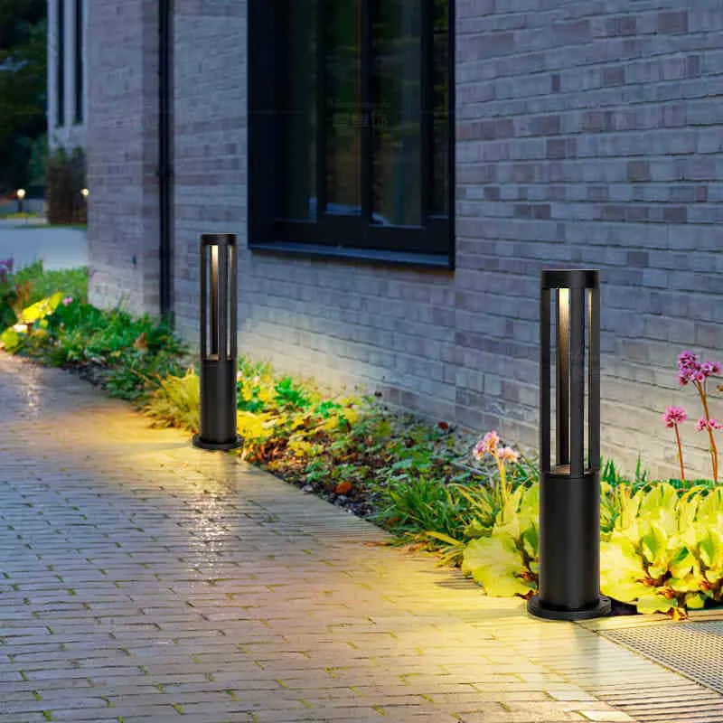 Đèn sân vườn ban công cột chống nước hợp kim cao cấp - loại dài tròn