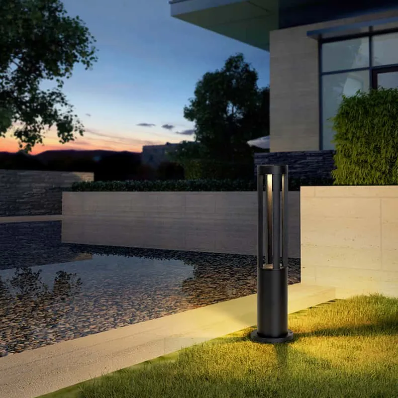 Đèn sân vườn ban công cột chống nước hợp kim cao cấp - loại dài tròn