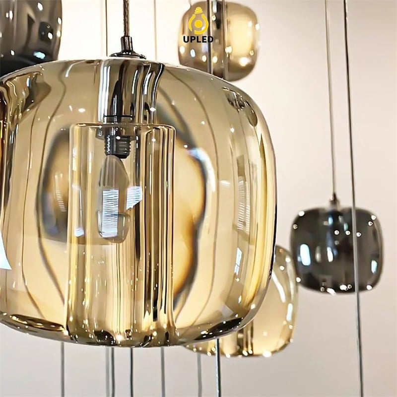 Đèn thả chùm pha lê K9 đế inox, nhiều cấu hình cụm tròn và hàng ngang