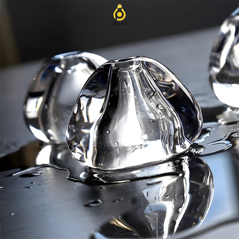 Đèn thả chuỗi pha lê khung inox, đế tròn, vuông hoặc chữ nhật cho thông tầng lớn