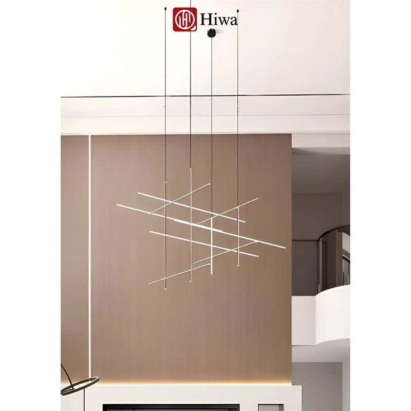 Đèn thả khối vuông LED ba màu, thân nhôm phối mặt kính mờ
