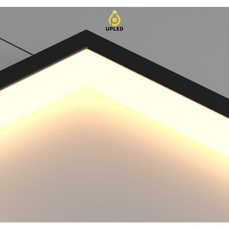 Đèn thả LED khung chữ nhật tối giản bằng nhôm, màu đen hoặc vàng