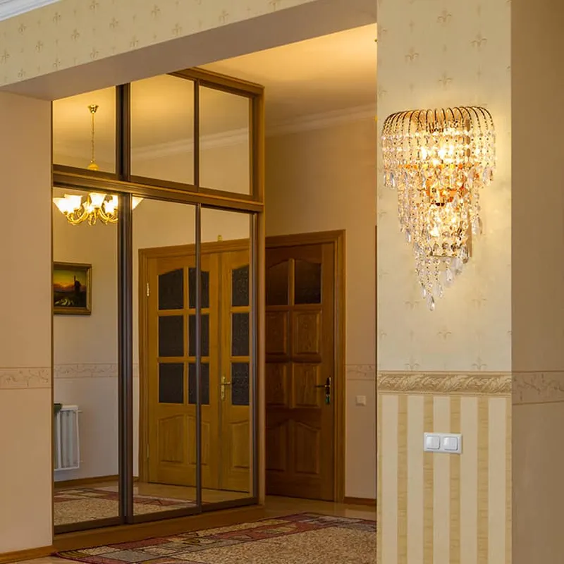 Đèn treo tường thêu pha lê K9 CAO CẤP