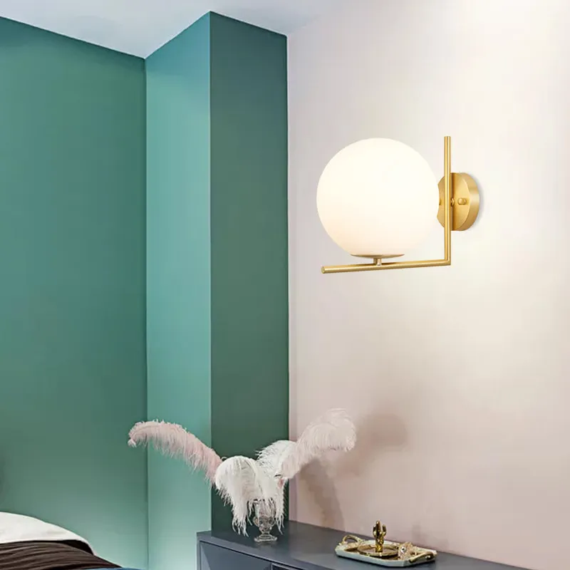 Đèn tường chao tròn tối giản hợp kim CAO CẤP