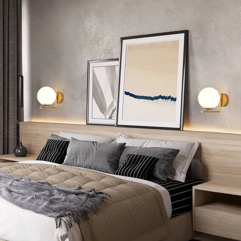 Đèn tường chao tròn tối giản hợp kim CAO CẤP