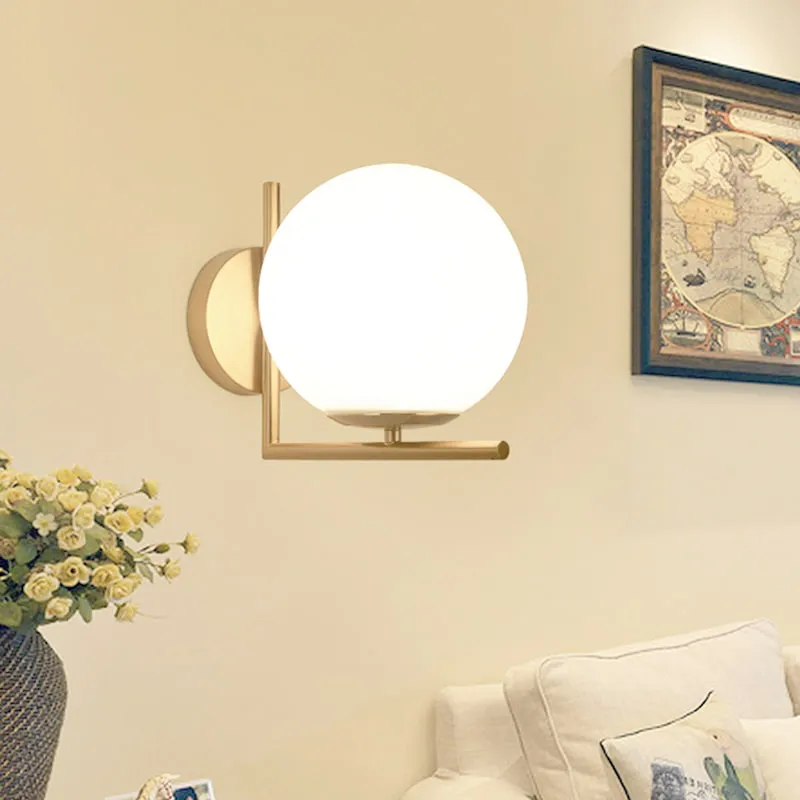 Đèn tường chao tròn tối giản hợp kim CAO CẤP