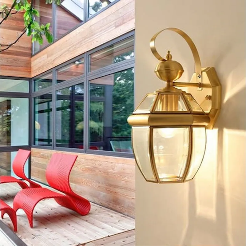 Đèn tường ngoài trời chống nước Đồng