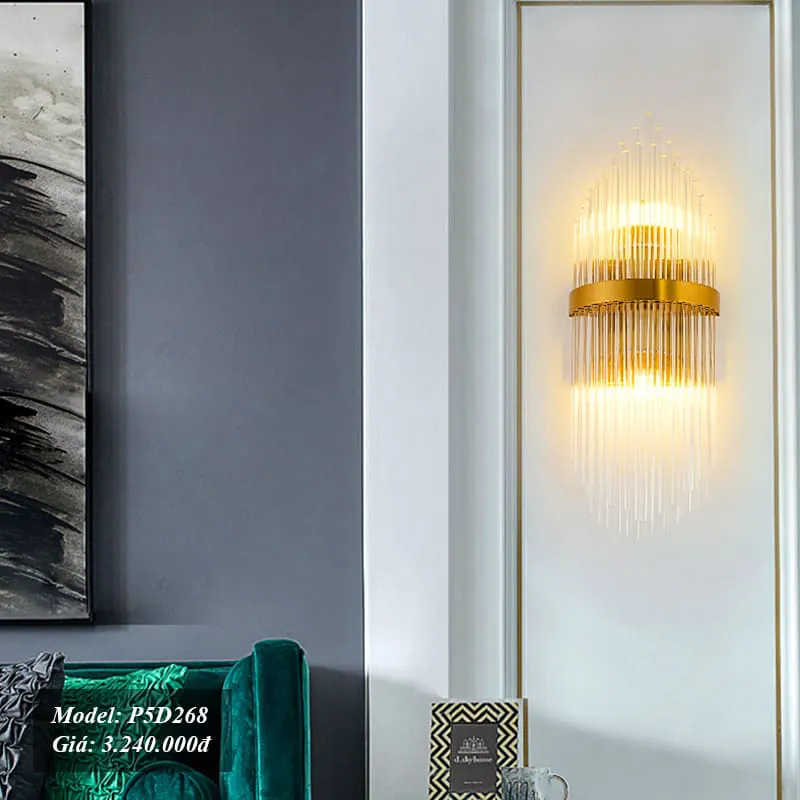 Đèn tường pha lê thanh dài hợp kim CAO CẤP
