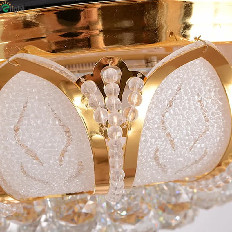 Quạt trần đèn chùm UPLED Hoa Sen Pha Lê