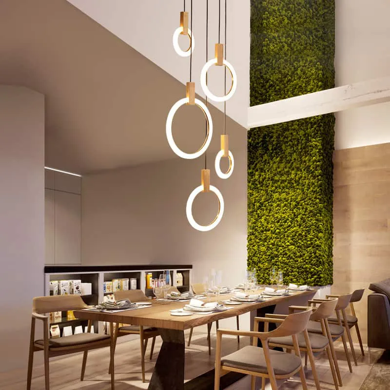 Thả thông tầng hình tròn gỗ mica CAO CẤP