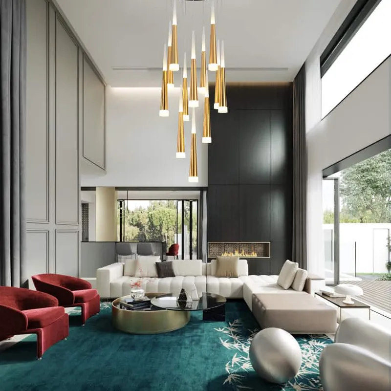 Đèn cầu thang Hà nội, đèn thông tầng thanh tam giác