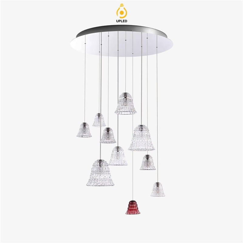 Đèn thả cụm chao pha lê New Antique