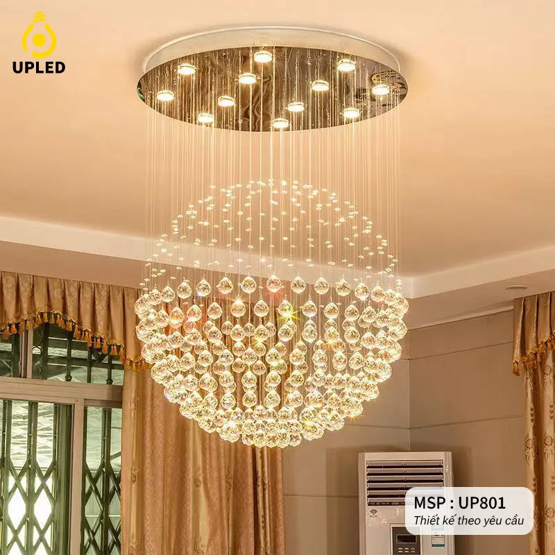 Đèn pha lê, thả pha lê Khách Sạn, Phòng Khách, Cao Cấp thiết kế theo yêu cầu UPLED UP-801