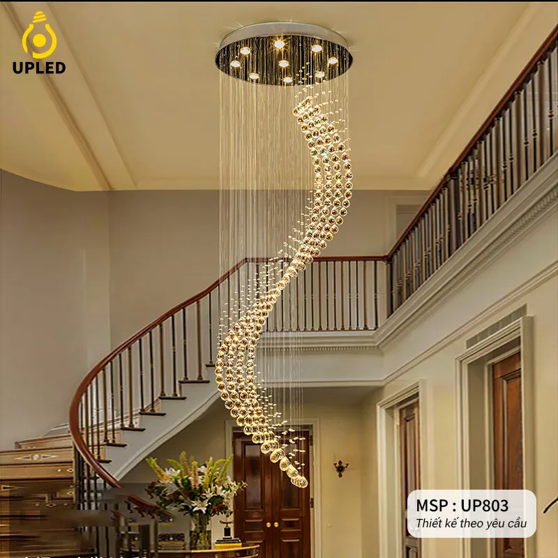 Đèn pha lê, thả pha lê Khách Sạn, Phòng Khách, Cao Cấp thiết kế theo yêu cầu UPLED UP-803