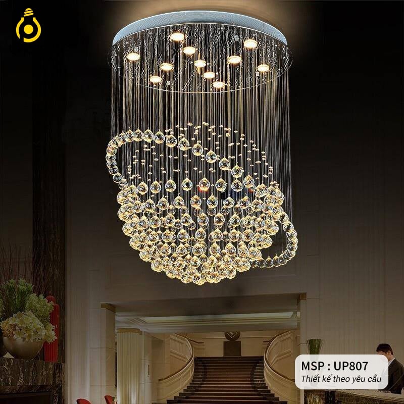 Đèn pha lê, thả pha lê Khách Sạn, Phòng Khách, Cao Cấp thiết kế theo yêu cầu UPLED UP-807