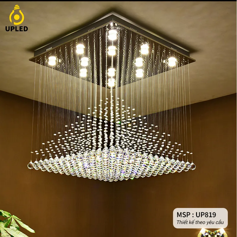 Đèn pha lê, thả pha lê Khách Sạn, Phòng Khách, Cao Cấp thiết kế theo yêu cầu UPLED UP-819