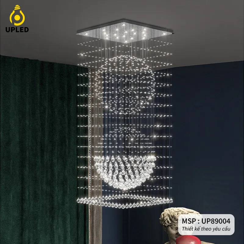 Đèn pha lê, thả pha lê Khách Sạn, Phòng Khách, Cao Cấp thiết kế theo yêu cầu UPLED UP-89004