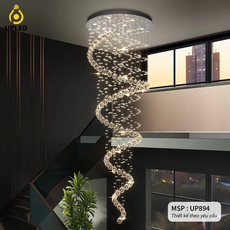 Đèn pha lê, thả pha lê Khách Sạn, Phòng Khách, Cao Cấp thiết kế theo yêu cầu UPLED UP-894