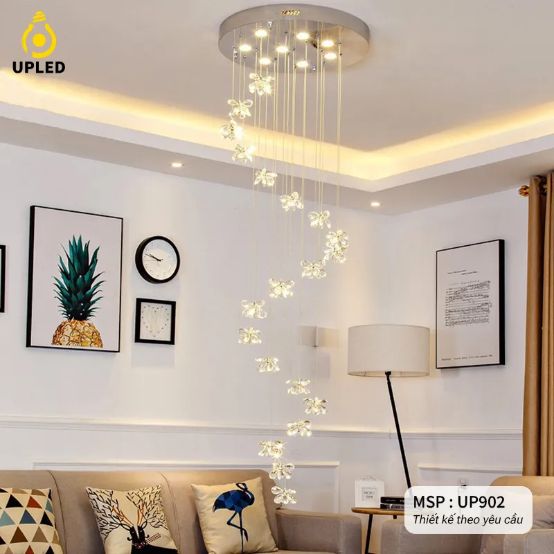 Đèn pha lê, thả pha lê Khách Sạn, Phòng Khách, Cao Cấp thiết kế theo yêu cầu UPLED UP-902
