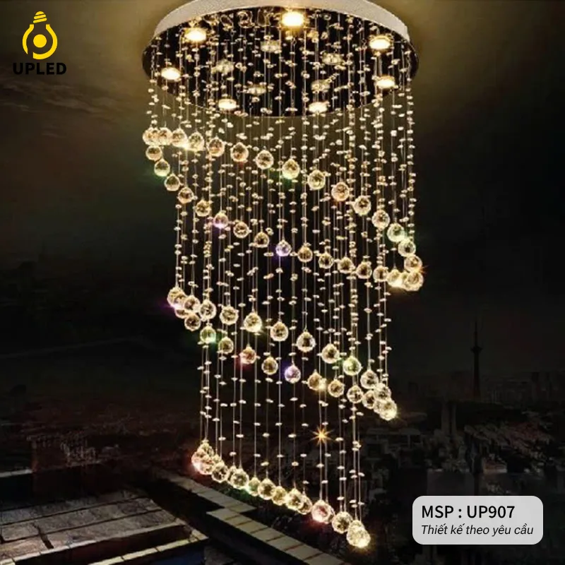 Đèn pha lê, thả pha lê Khách Sạn, Phòng Khách, Cao Cấp thiết kế theo yêu cầu UPLED UP-907