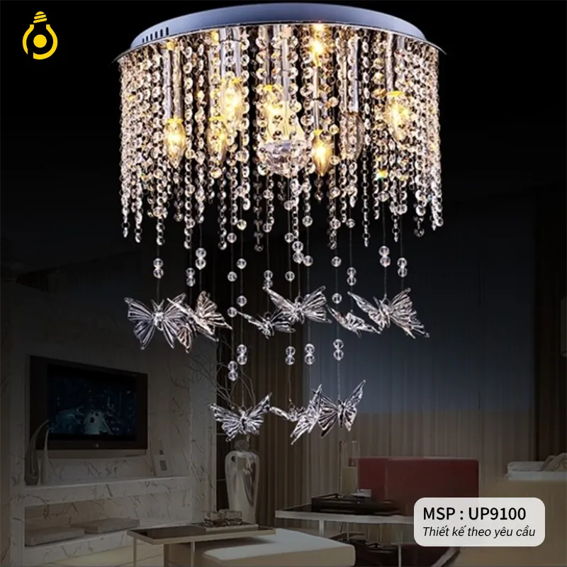 Đèn pha lê, thả pha lê Khách Sạn, Phòng Khách, Cao Cấp thiết kế theo yêu cầu UPLED UP-9100
