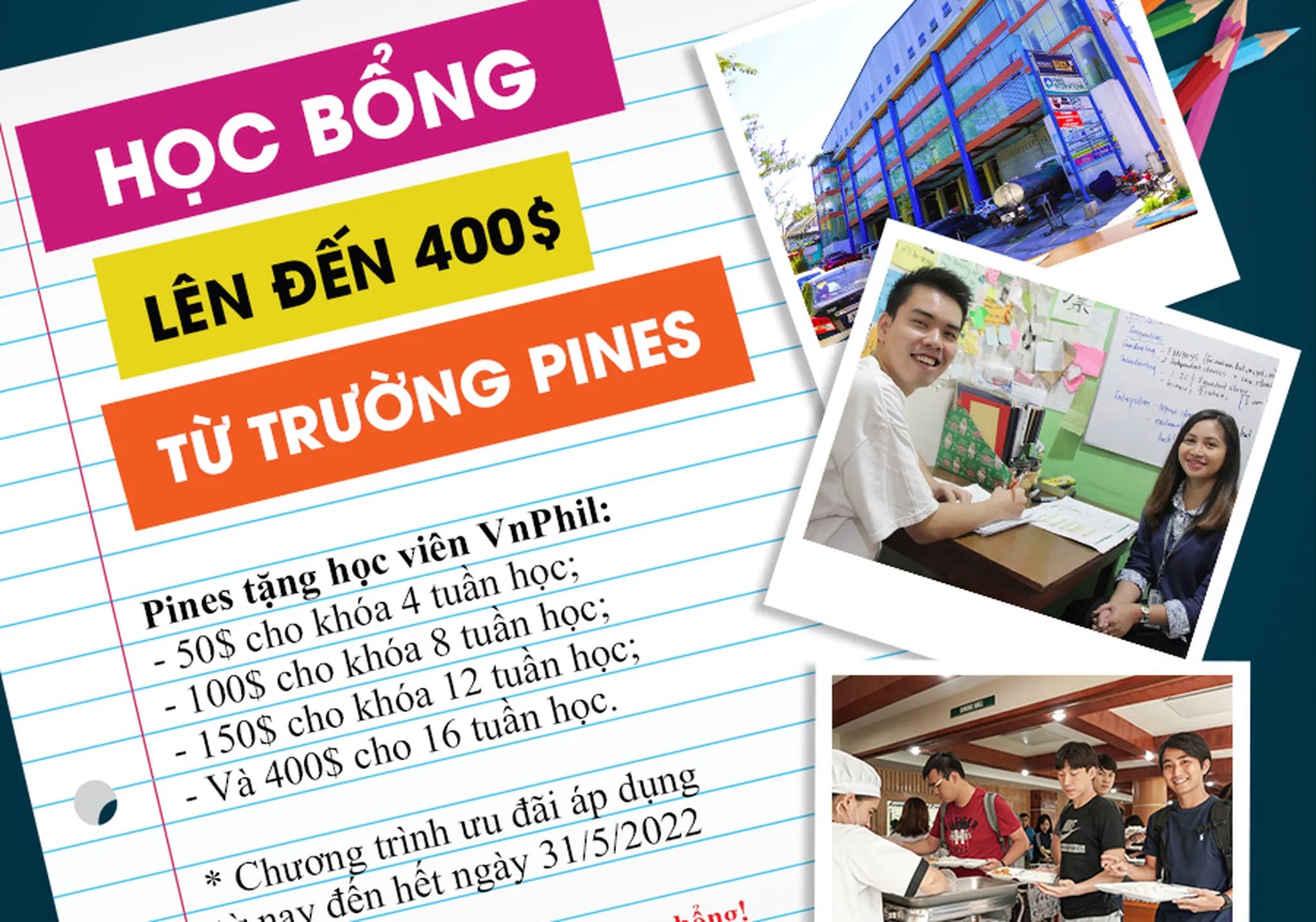 Học bổng từ trường Anh ngữ PINES