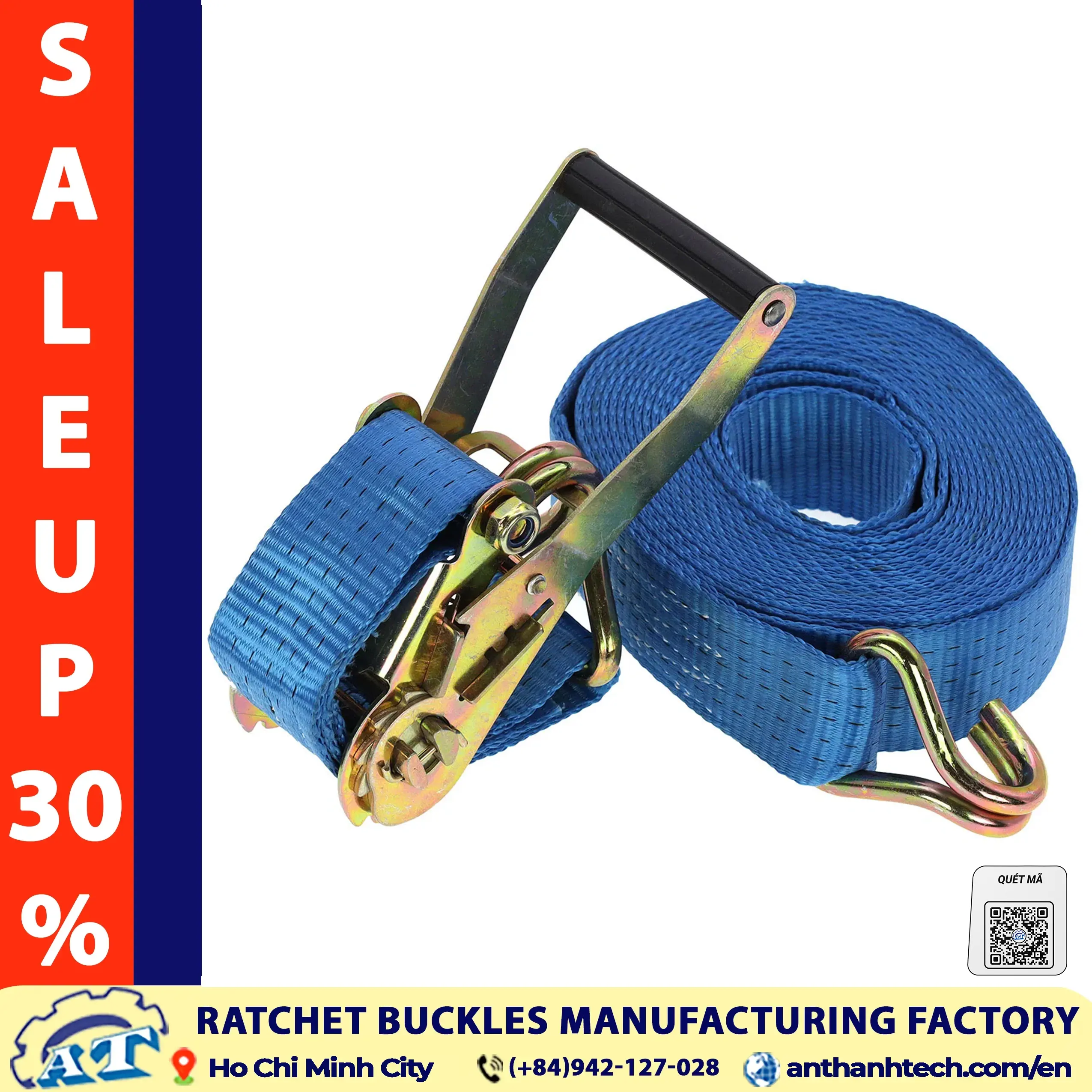 1.5 inch standard steel handle ratchet buckles construction