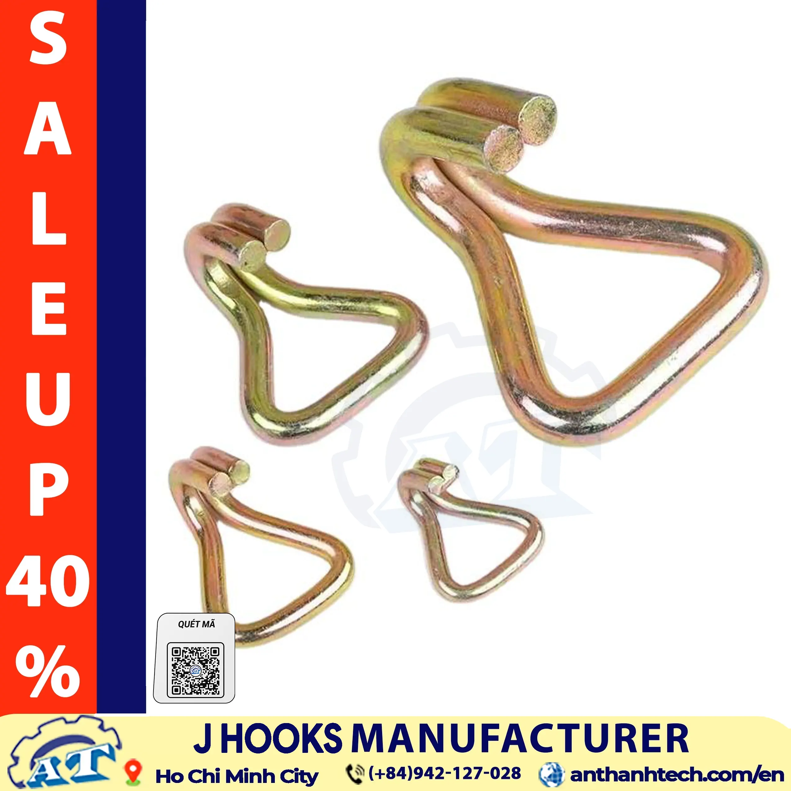 25mm steel J hook for cargo securing OEM Production AnThanhTech