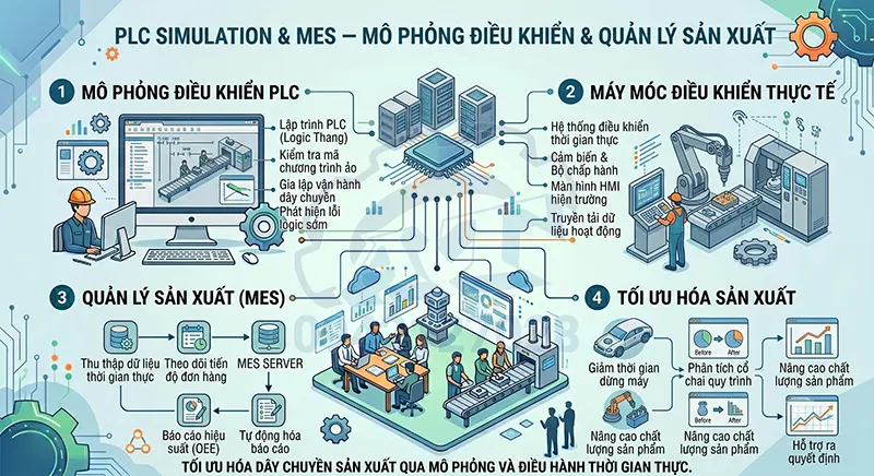 PLC Simulation & MES (Mô phỏng điều khiển & Quản lý sản xuất)