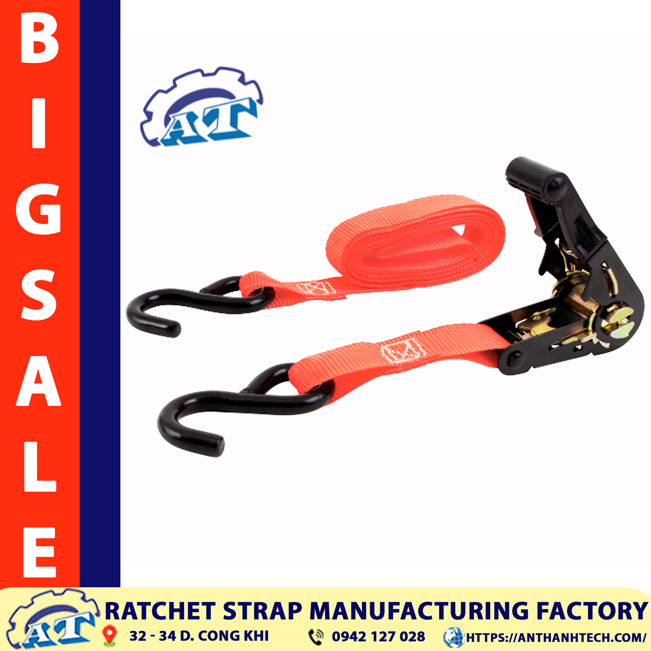Close-up of the plastic handle on 1-inch ratchet tie down straps. Close-up of the plastic handle on 1-inch ratchet tie down straps.