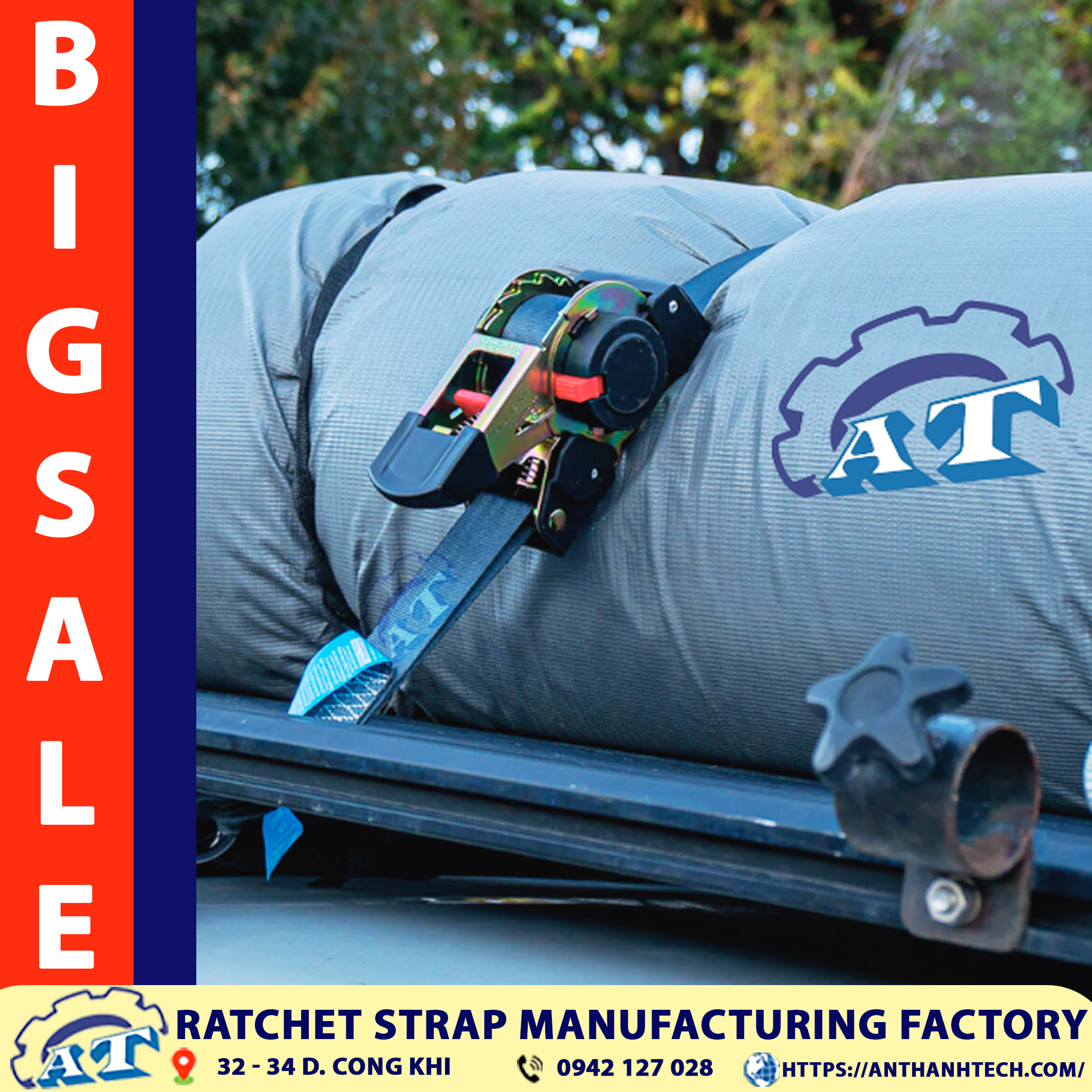 1-inch ratchet tie down Straps in action. 1-inch ratchet tie down Straps in action.