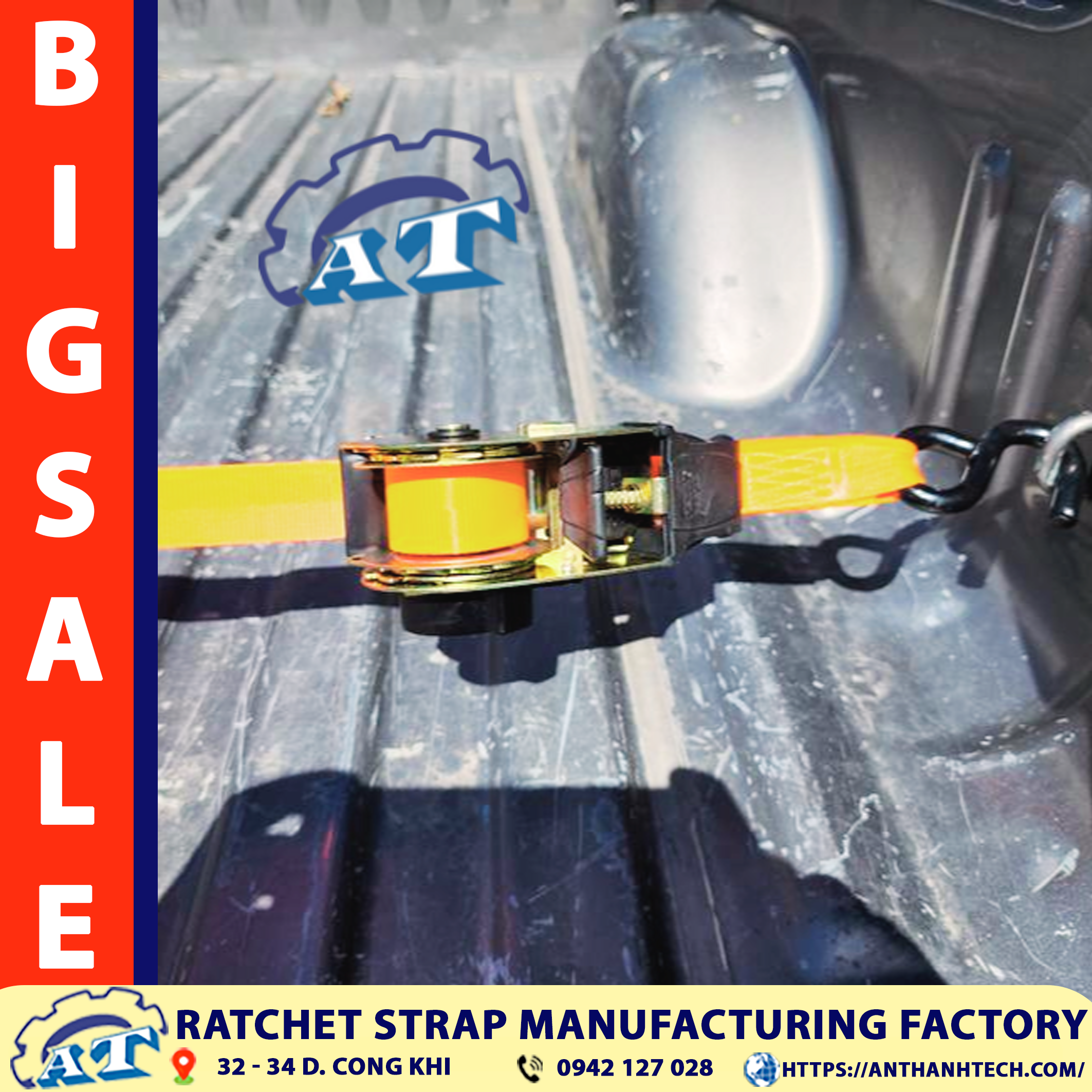 1-inch ratchet tie down Straps securing cargo internationally. 1-inch ratchet tie down Straps securing cargo internationally.