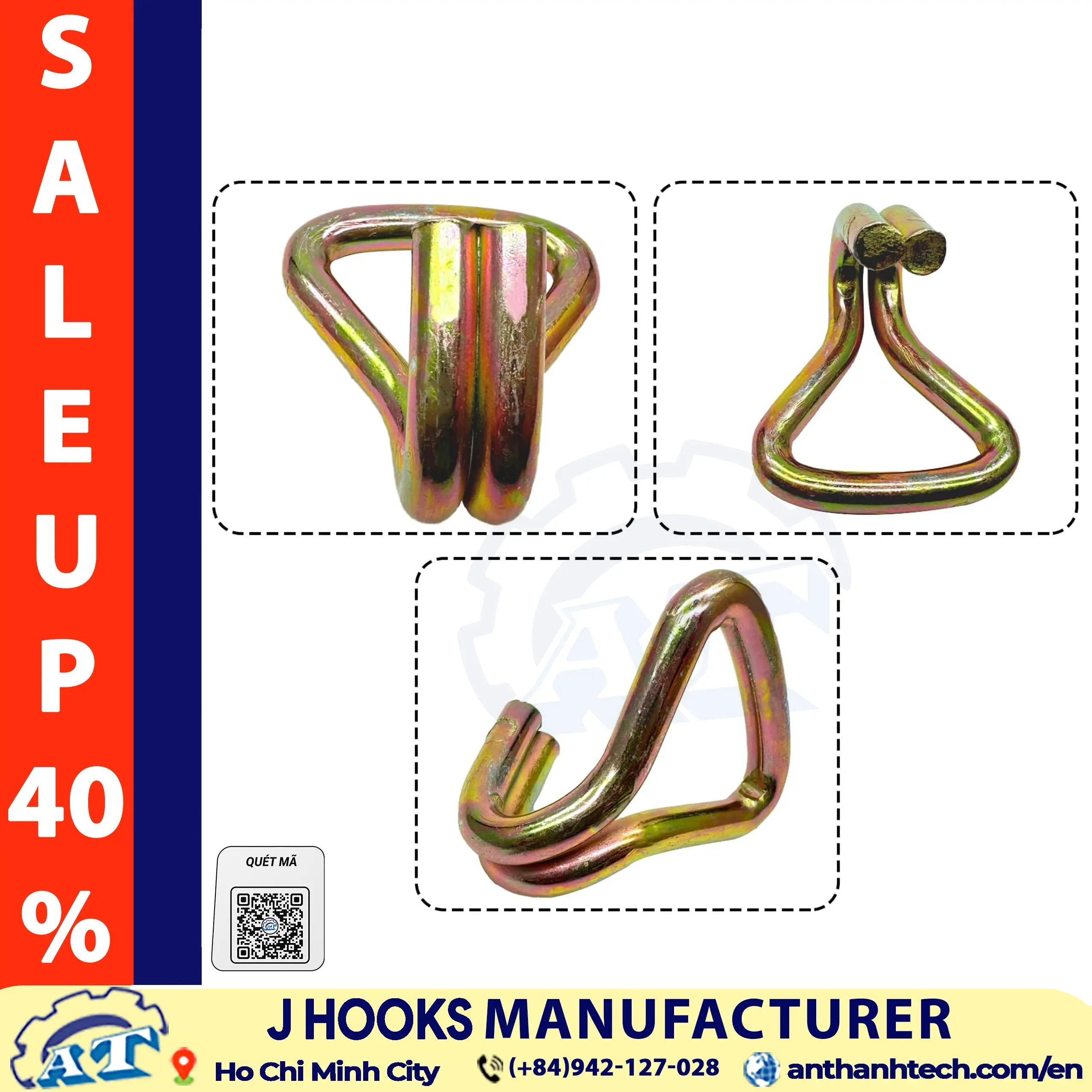 1. 5 inch Wire J-Hook OEM manufacturing