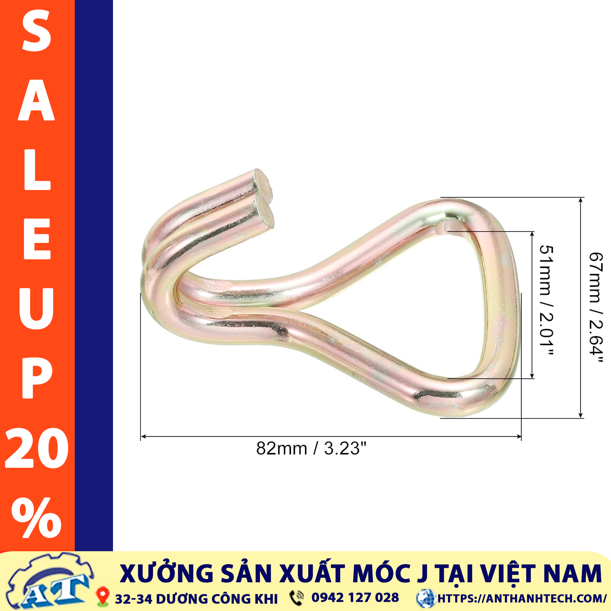 Thông số kỹ thuật móc J 50mm tải 3 tấn. Thông số kỹ thuật móc J 50mm tải 3 tấn.