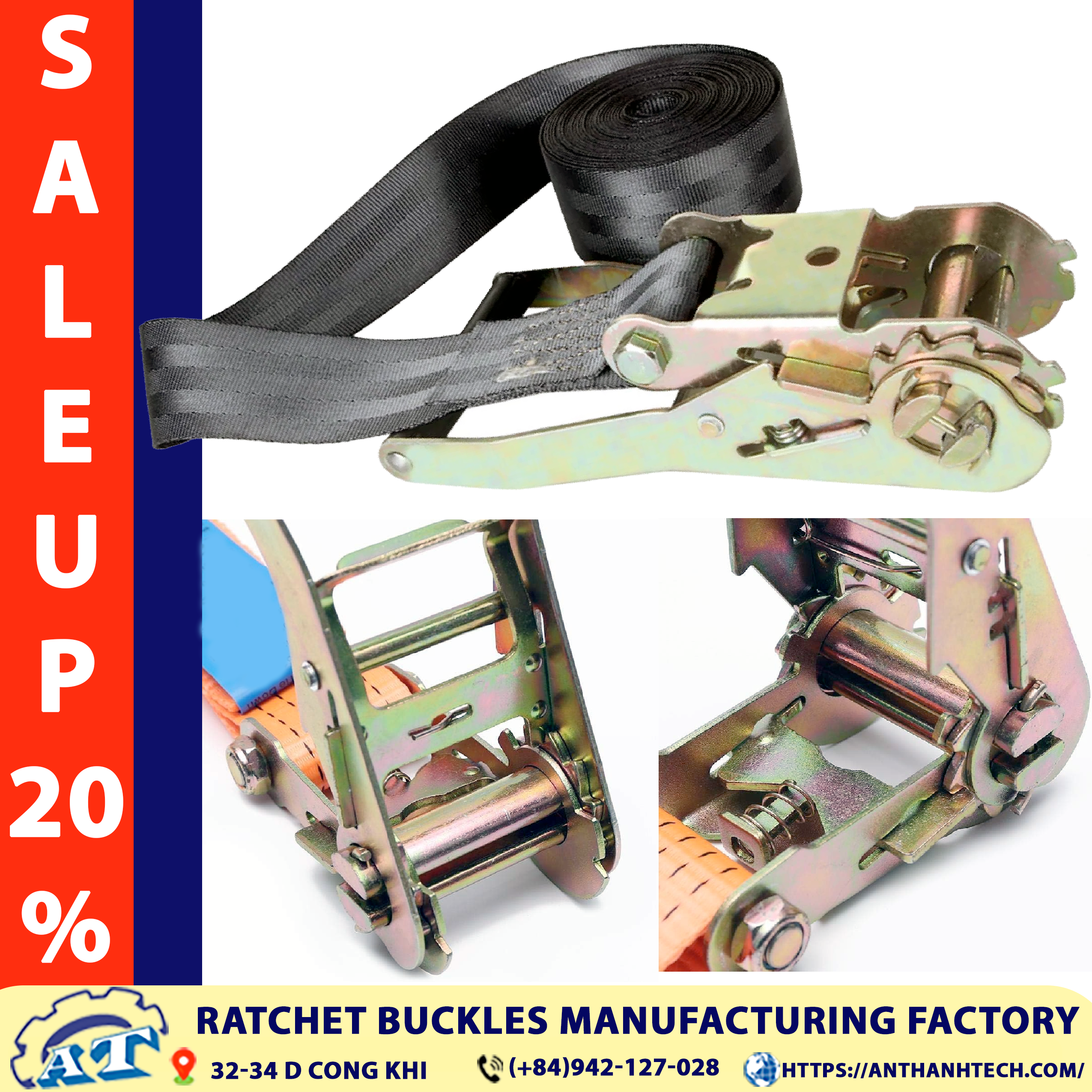 2 inch ratchet buckle 6613 lbs in a tie-down setup. 2 inch ratchet buckle 6613 lbs in a tie-down setup.